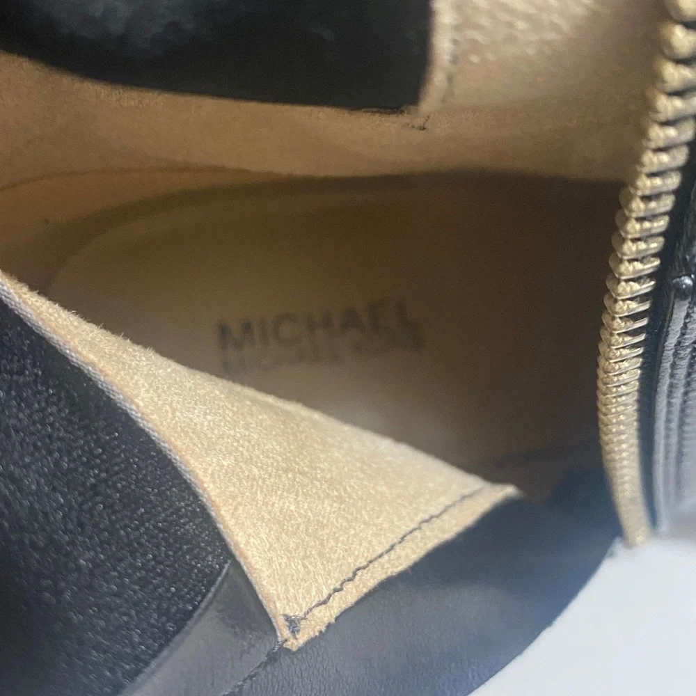 NWOB MICHAEL KORS Poly-Spandex & Black Leather Boots w MK Logo Women's Size 5M